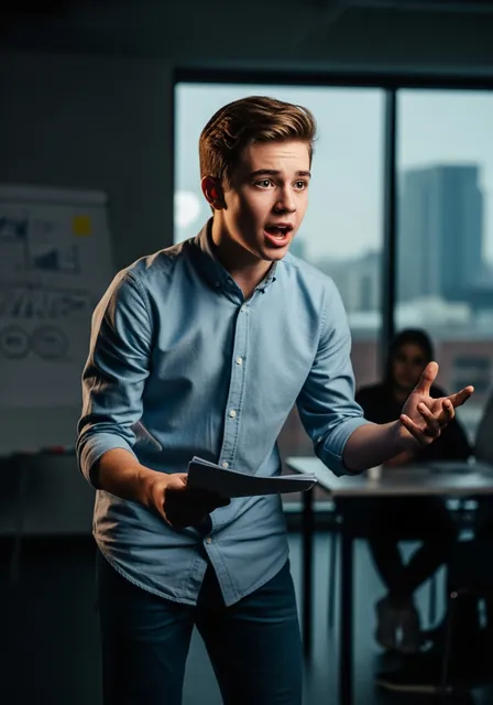 Teen pitching an idea